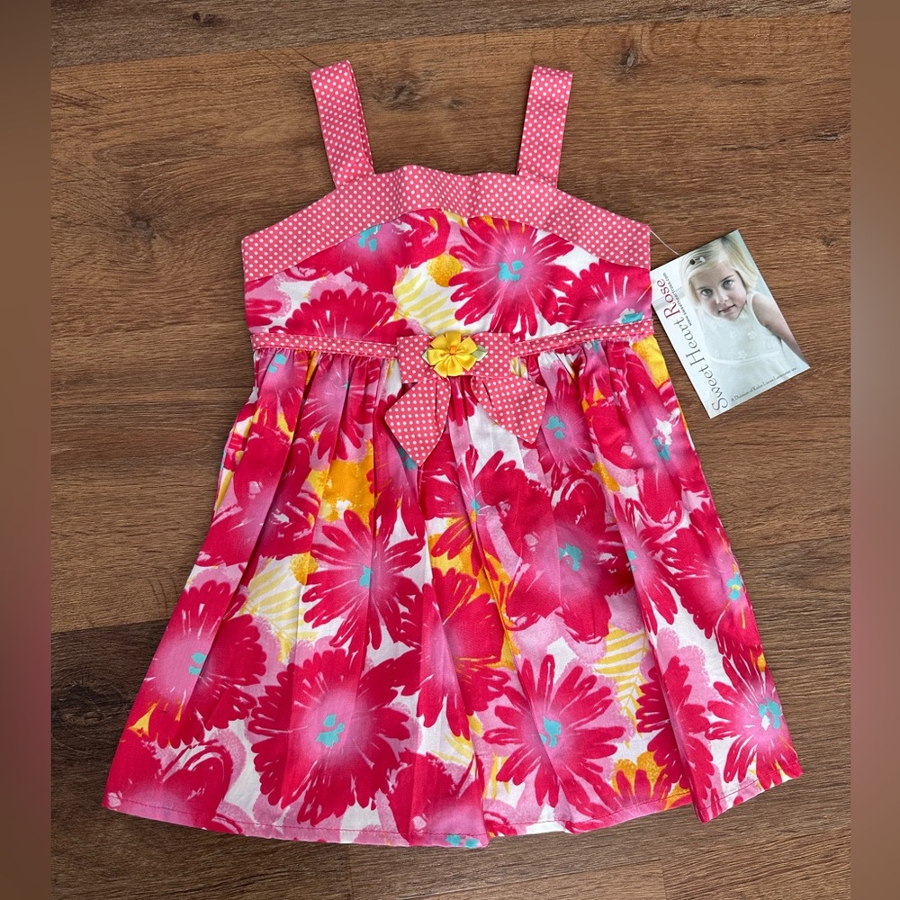 NWT 24 Mon. Floral Pink and Yellow Dress